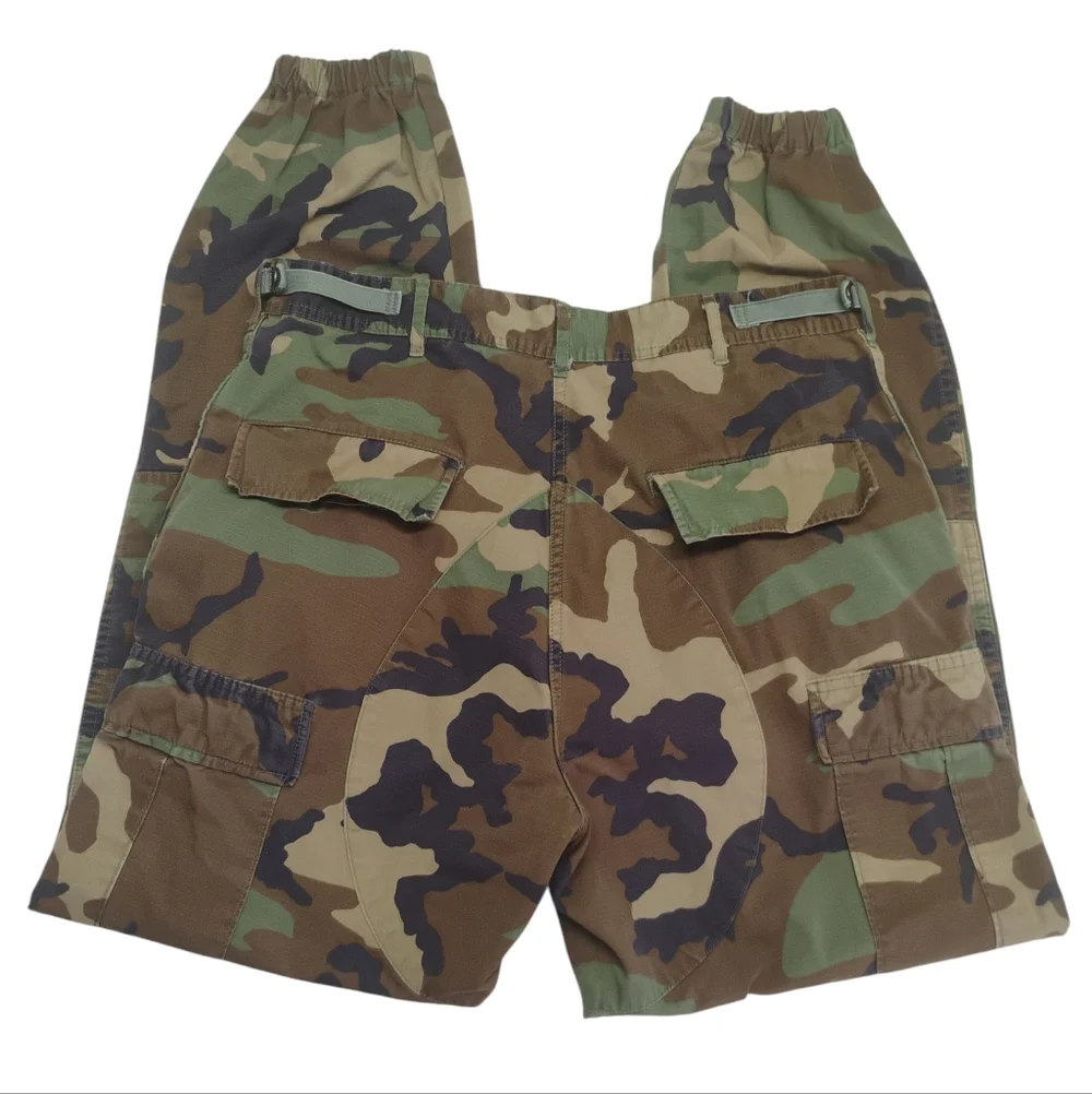 90's Military Woodland Camo Trousers Men's 31-35